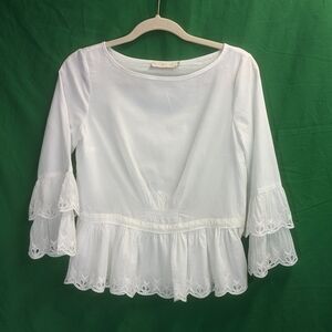 Tory Burch Size Small White Boho Top